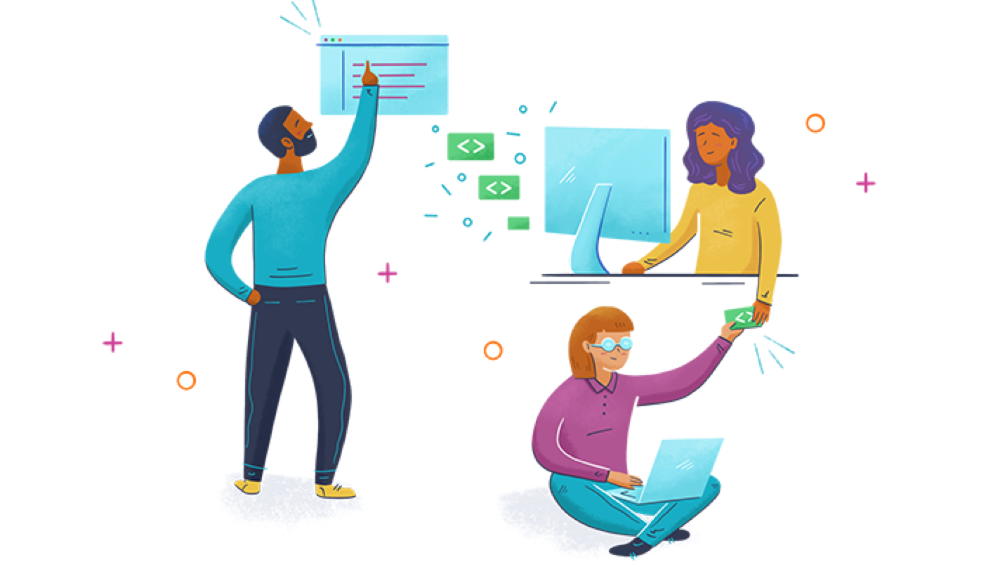 A team collaborating